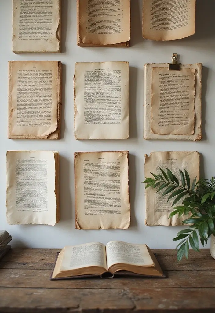 25 Beat Out Of Waste Craft Ideas That Turn Trash Into Treasure - 17. Old Book Page Wall Decor