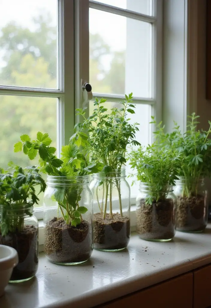 25 Beat Out Of Waste Craft Ideas That Turn Trash Into Treasure - 23. Vintage Jar Herb Garden