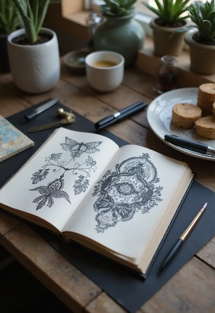 25 Black Journal Ideas That Are Elegant, Minimal, and Creative - 18. Stylish Sketchbook