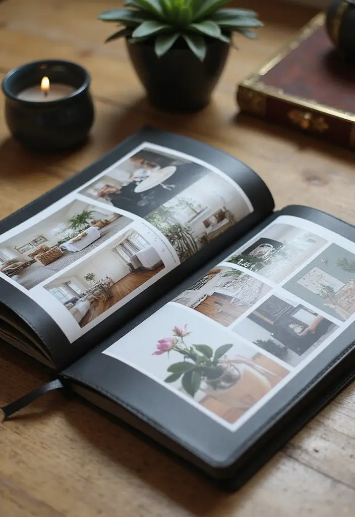 25 Black Journal Ideas That Are Elegant, Minimal, and Creative - 19. Mood Boards for Decor Themes