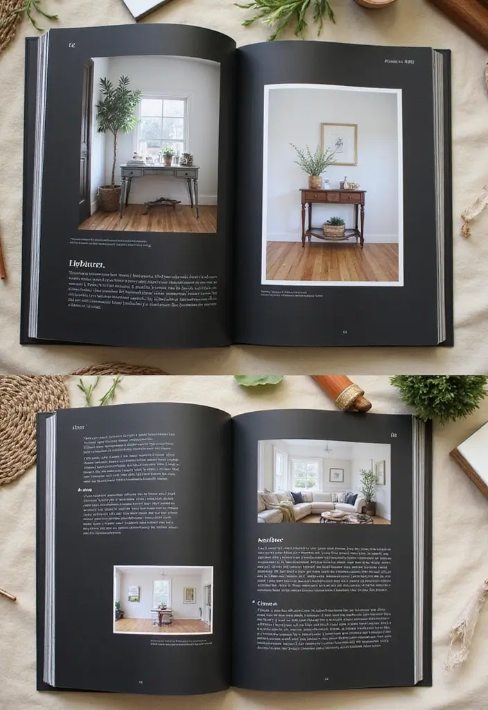 25 Black Journal Ideas That Are Elegant, Minimal, and Creative - 24. Reflecting on Decor Transformations
