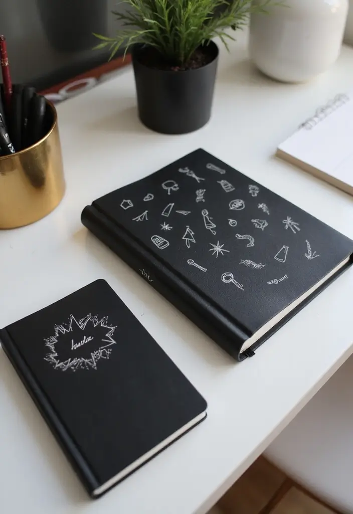 25 Black Journal Ideas That Are Elegant, Minimal, and Creative - 5. Minimalist Illustration Covers