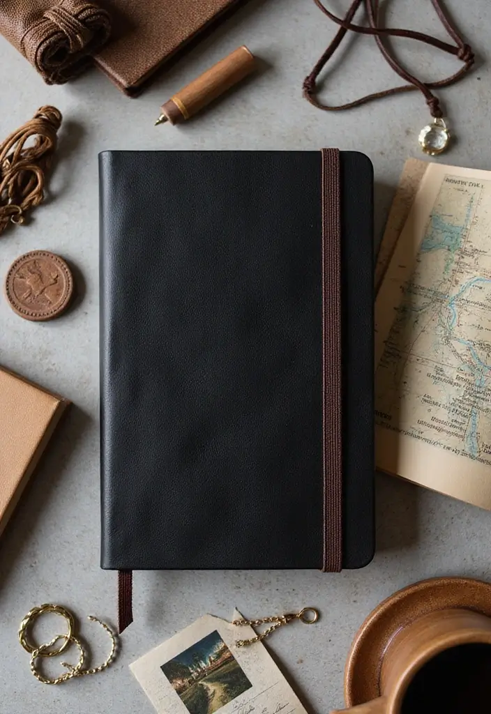 25 Black Journal Ideas That Are Elegant, Minimal, and Creative - 9. Stylish Travel Journal