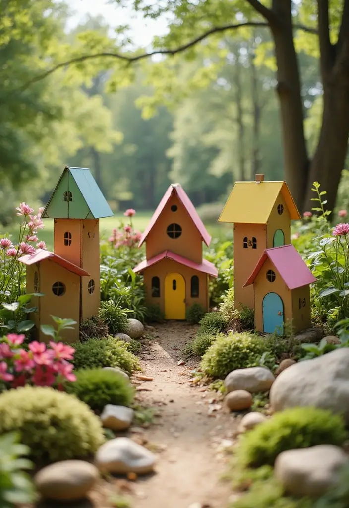 25 Cardboard Craft Ideas That Make Recycled Materials Fun - 11. Cardboard Fairy Garden