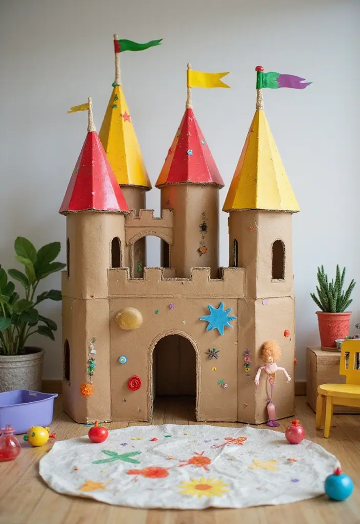 25 Cardboard Craft Ideas That Make Recycled Materials Fun - 17. Cardboard Castle