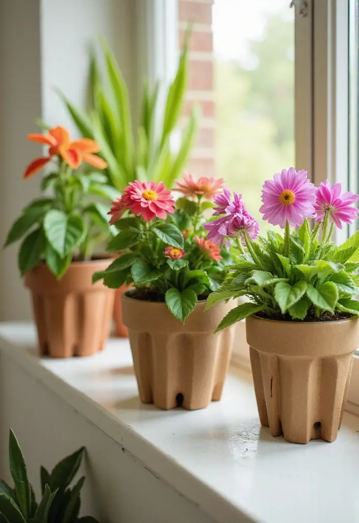 25 Cardboard Craft Ideas That Make Recycled Materials Fun - 21. Cardboard Flower Pots