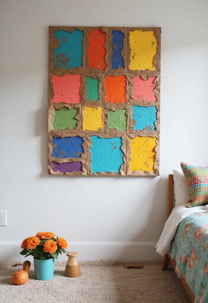 25 Cardboard Craft Ideas That Make Recycled Materials Fun - 22. Cardboard Quilt Art