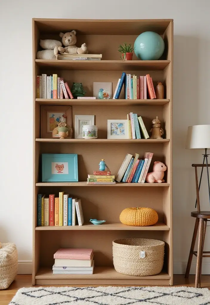 25 Cardboard Craft Ideas That Make Recycled Materials Fun - 23. Cardboard Bookshelf