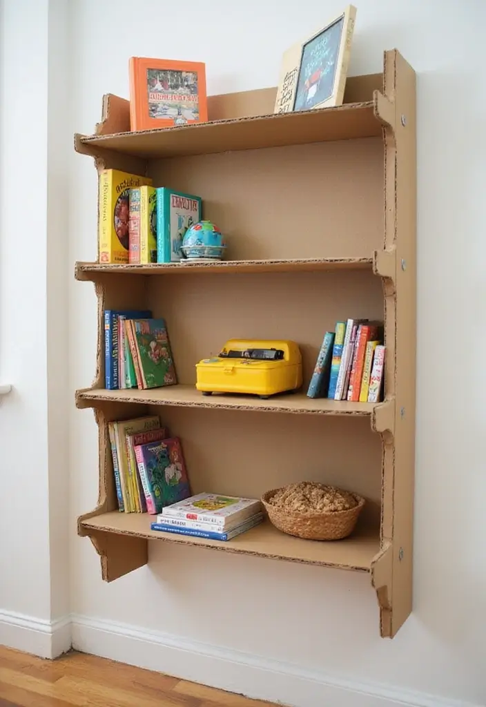 25 Cardboard Craft Ideas That Make Recycled Materials Fun - 3. Cardboard Shelves