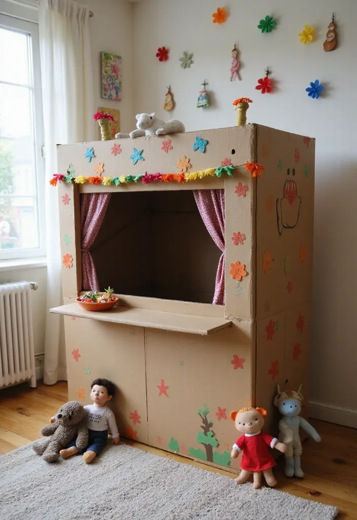 25 Cardboard Craft Ideas That Make Recycled Materials Fun - 7. DIY Puppet Theater