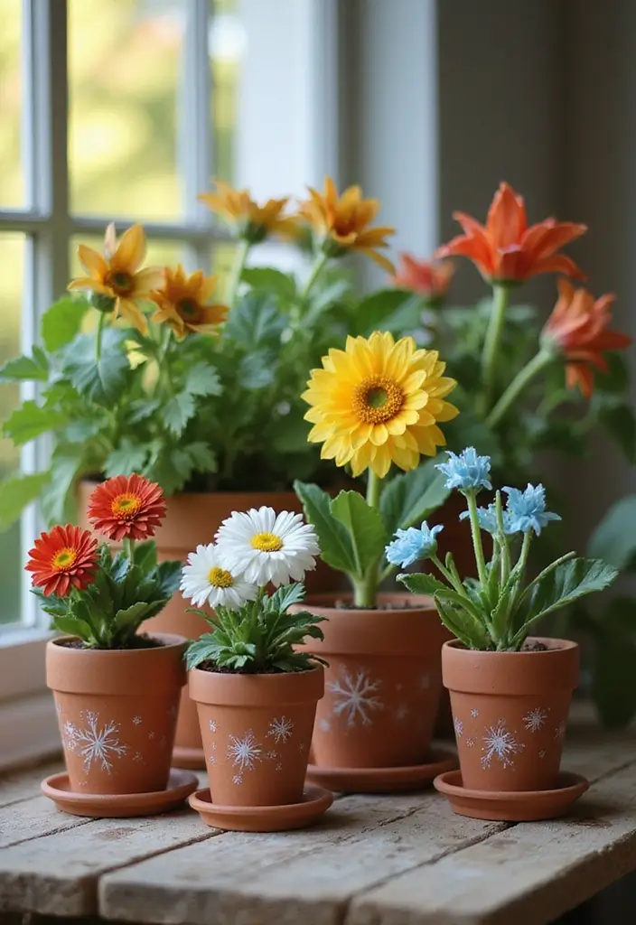 25 Clay Flower Pot Painting Ideas That Make Indoor Plants Stunning - 10. Seasonal Themes