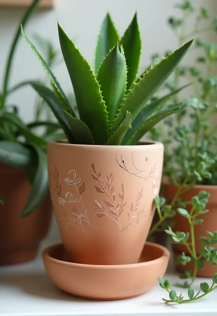 25 Clay Flower Pot Painting Ideas That Make Indoor Plants Stunning - 24. Terracotta Revival