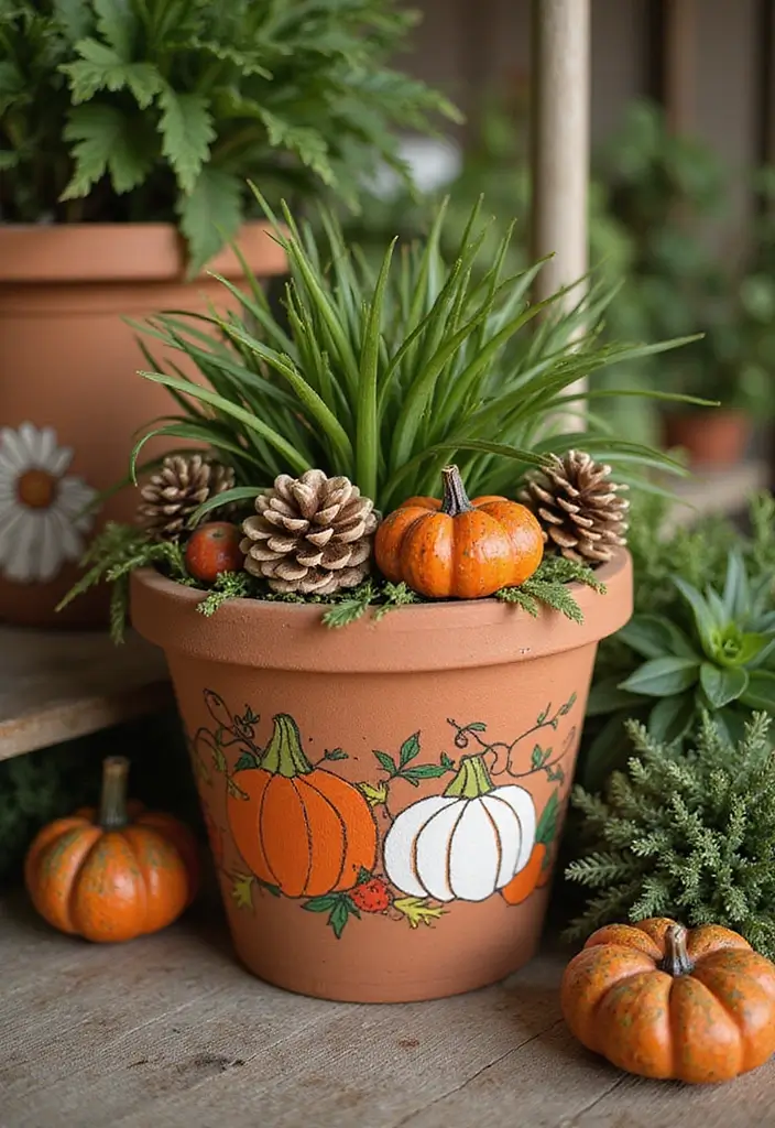 25 Clay Flower Pot Painting Ideas That Make Indoor Plants Stunning - 25. Holiday Spirit