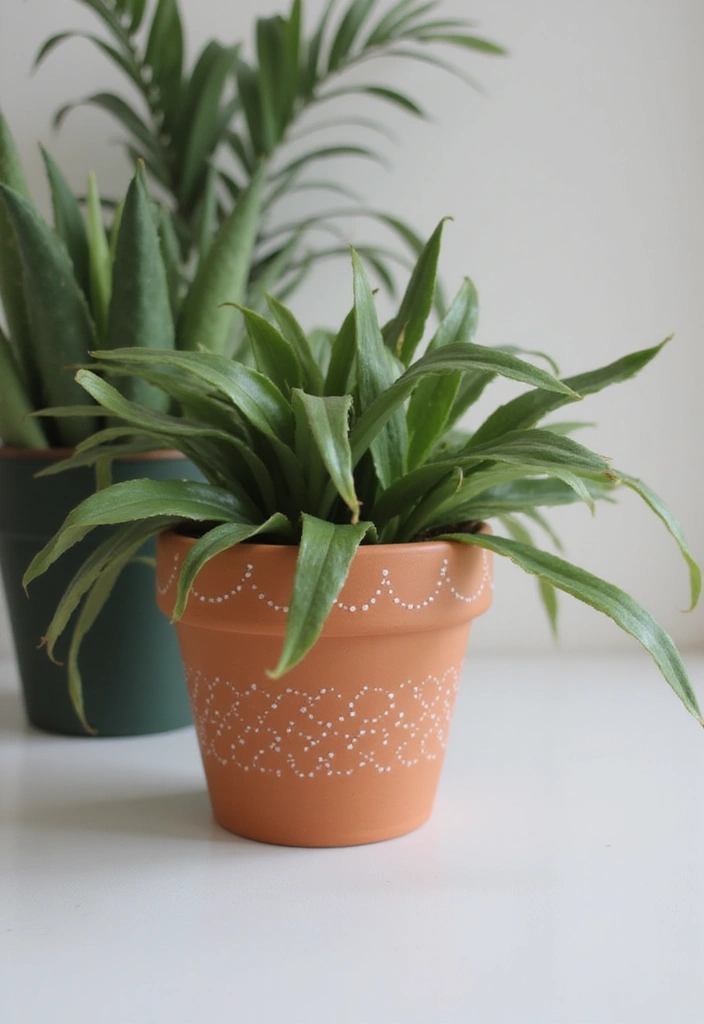 25 Clay Flower Pot Painting Ideas That Make Indoor Plants Stunning - 6. Minimalist Dots