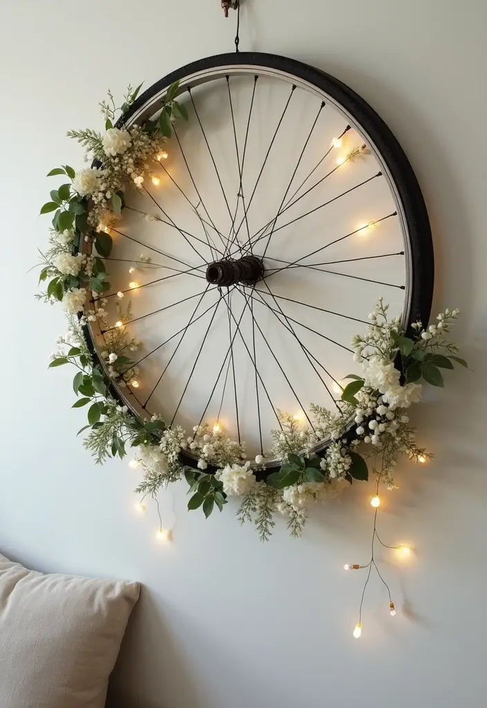 25 Craft Decoration Ideas That Inspire Creativity and Fun Projects - 21. Bicycle Wheel Decor