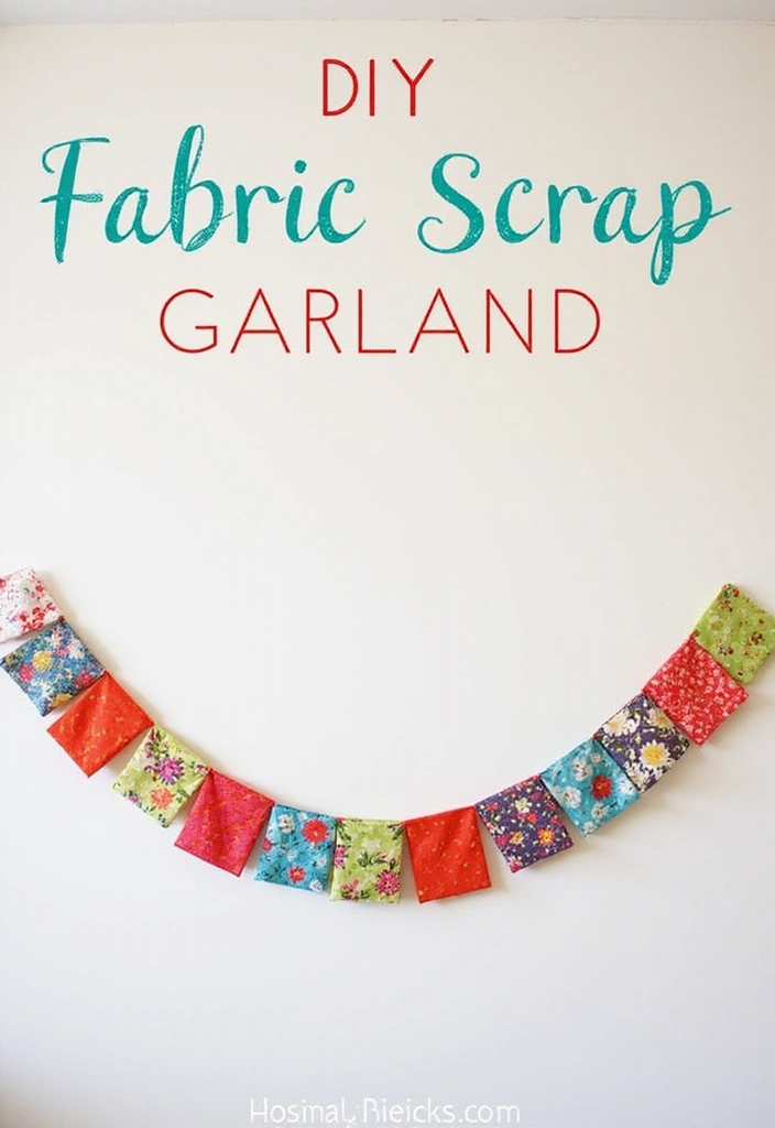 25 Craft Decoration Ideas That Inspire Creativity and Fun Projects - 4. Fabric Scrap Garland