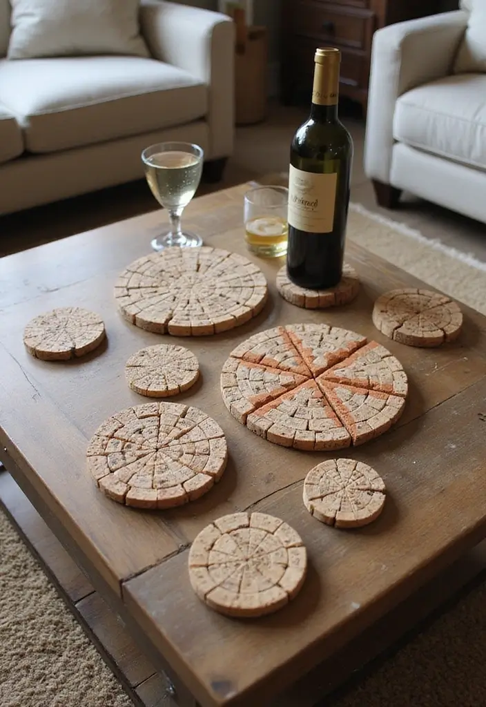 25 Craft Decoration Ideas That Inspire Creativity and Fun Projects - 6. Wine Cork Coasters