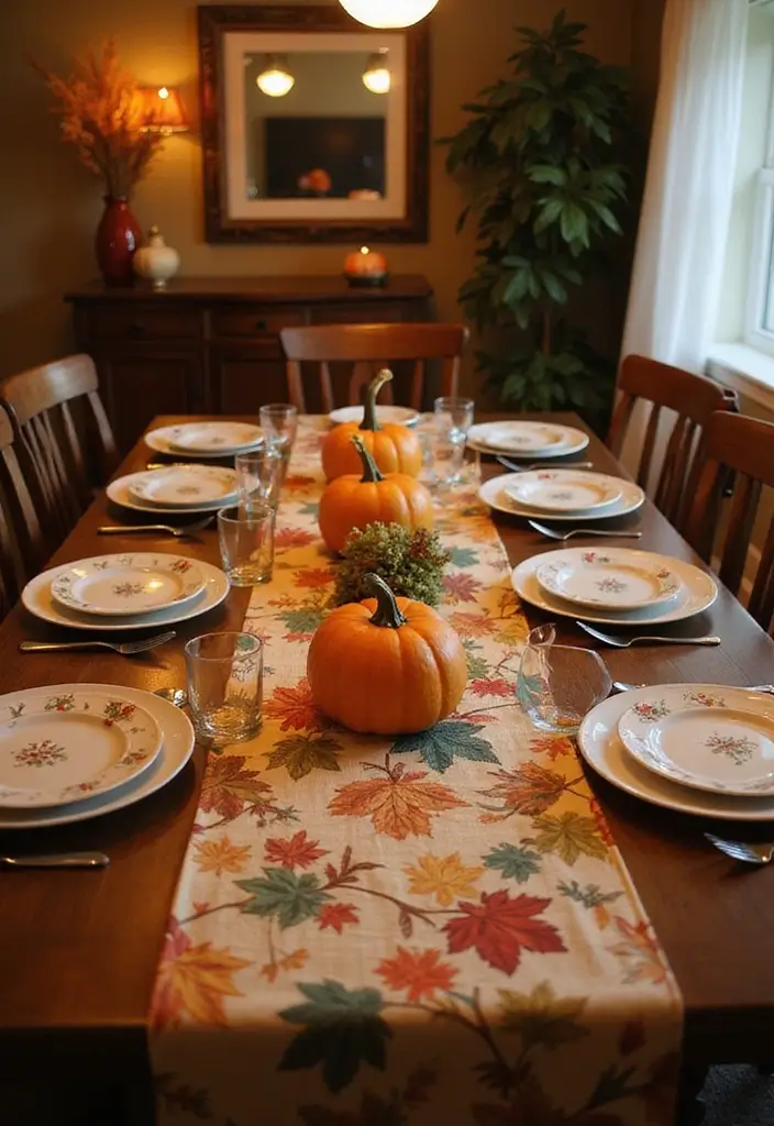 25 Craft Ideas Fall That Make Seasonal Decor Fun and Cozy - 11. Harvest Themed Table Runner