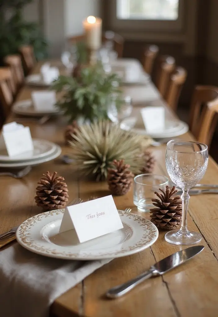 25 Craft Ideas Fall That Make Seasonal Decor Fun and Cozy - 12. Pinecone Place Cards