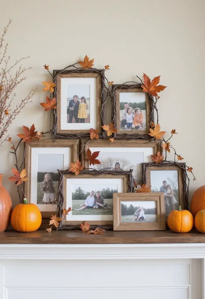 25 Craft Ideas Fall That Make Seasonal Decor Fun and Cozy - 13. Fall-Themed Photo Frames