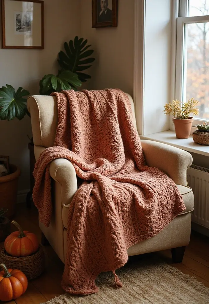 25 Craft Ideas Fall That Make Seasonal Decor Fun and Cozy - 23. Cozy Knitted or Crocheted Blankets