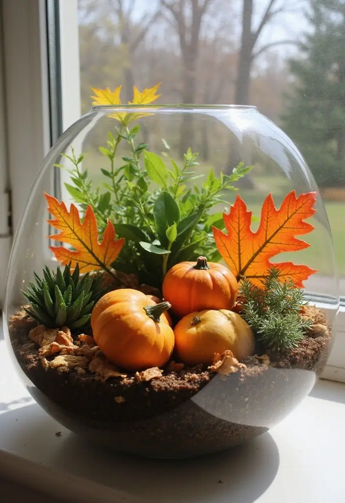 25 Craft Ideas Fall That Make Seasonal Decor Fun and Cozy - 9. DIY Fall Terrarium