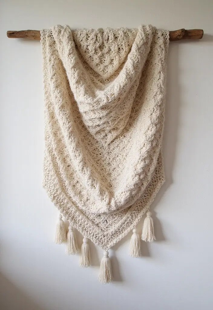 25 Craft Ideas Wall Hanging That Decorate Spaces Beautifully - 15. Knitted Wall Hanging