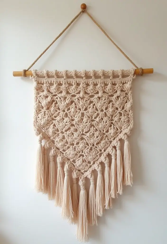 25 Craft Ideas Wall Hanging That Decorate Spaces Beautifully - 17. Crochet Wall Hanging