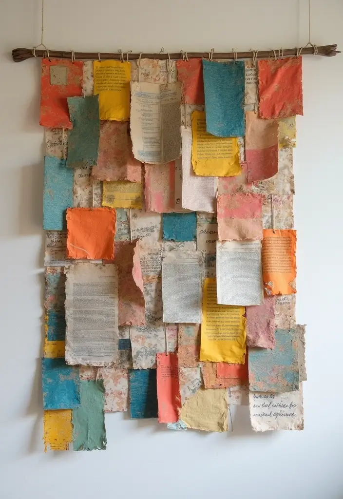 25 Craft Ideas Wall Hanging That Decorate Spaces Beautifully - 22. Recycled Paper Art