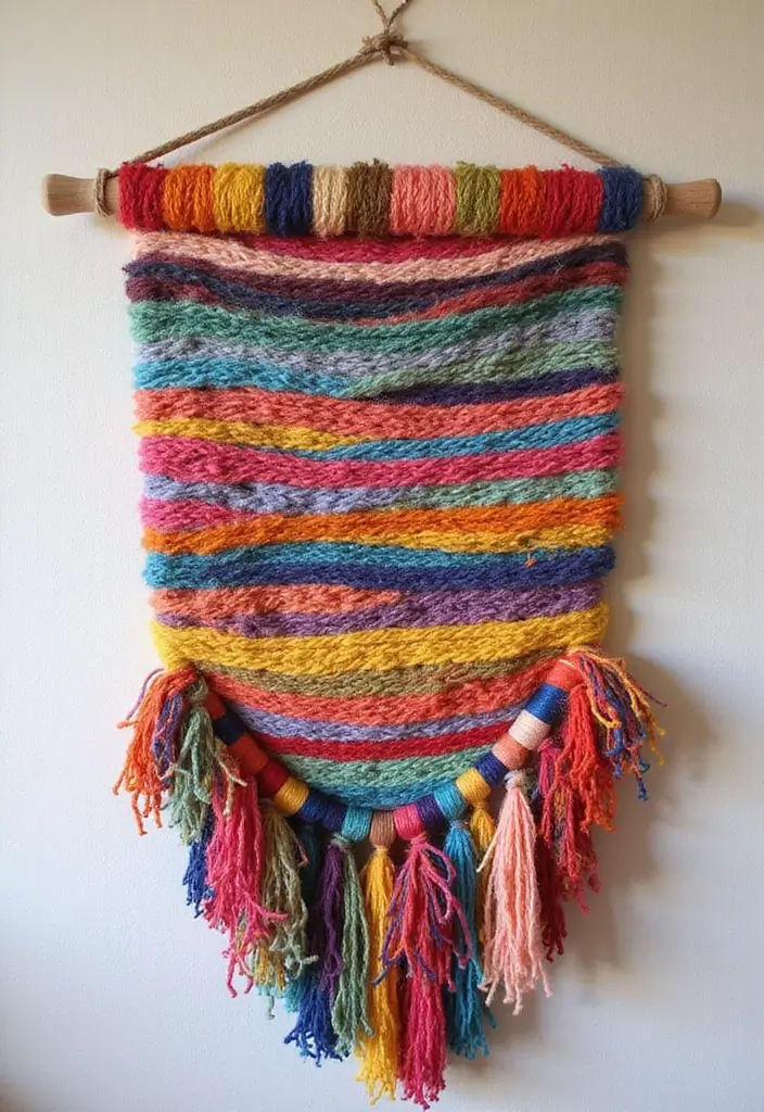 25 Craft Ideas Wall Hanging That Decorate Spaces Beautifully - 23. Yarn-Wrapped Wall Hanging