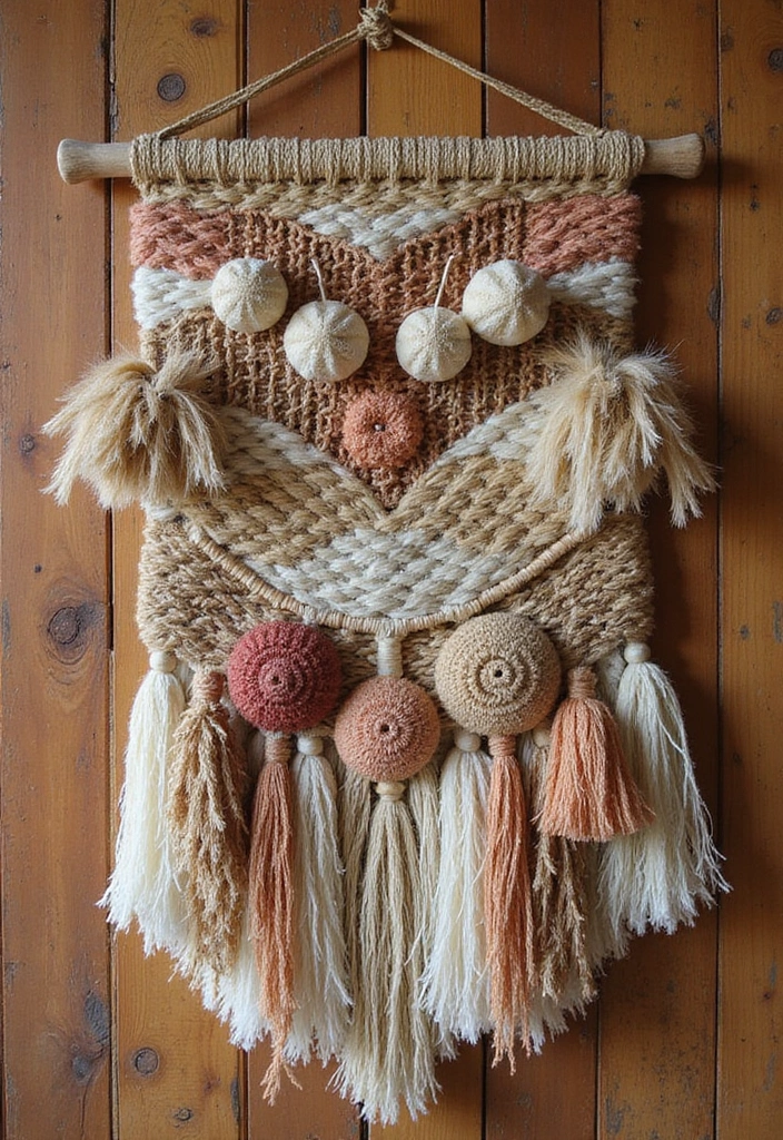25 Craft Ideas Wall Hanging That Decorate Spaces Beautifully - 4. Woven Wall Hanging with Natural Fibers