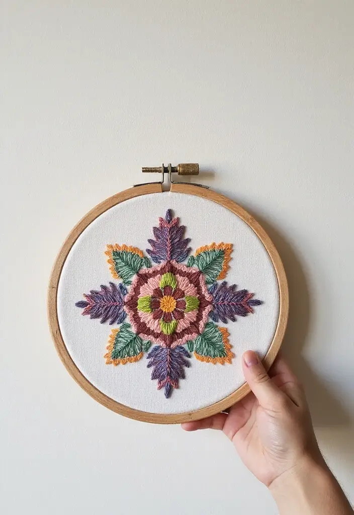 25 Craft Ideas Wall Hanging That Decorate Spaces Beautifully - 8. Embroidery Art