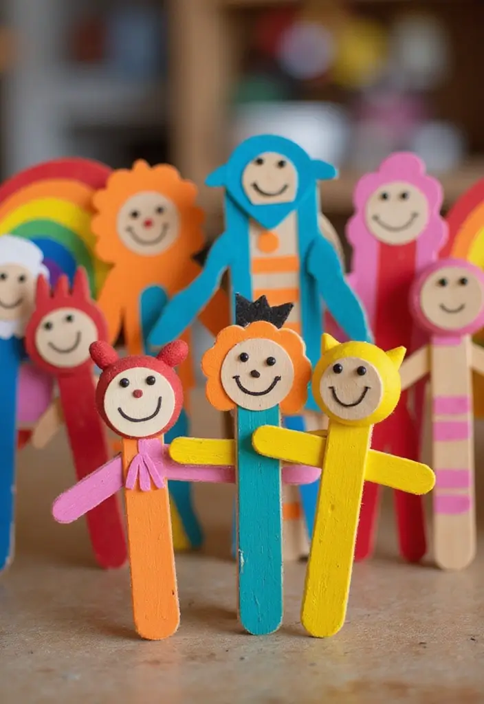 25 Craft Ideas With Popsicle Sticks That Are Creative and Fun - 10. Popsicle Stick Puppets
