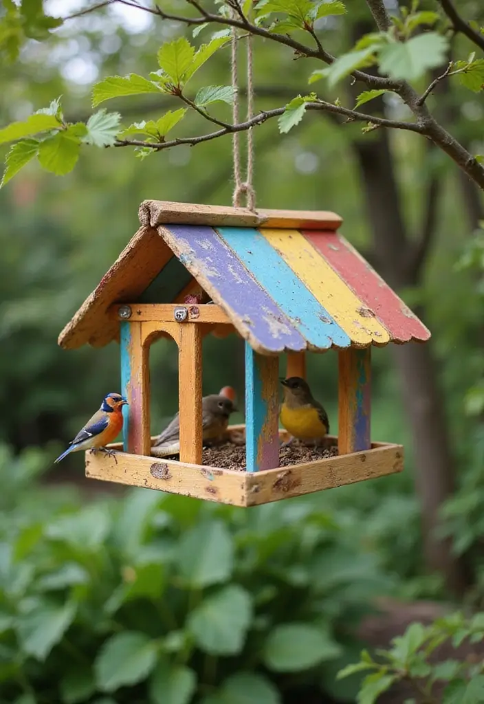 25 Craft Ideas With Popsicle Sticks That Are Creative and Fun - 19. Popsicle Stick Bird Feeders