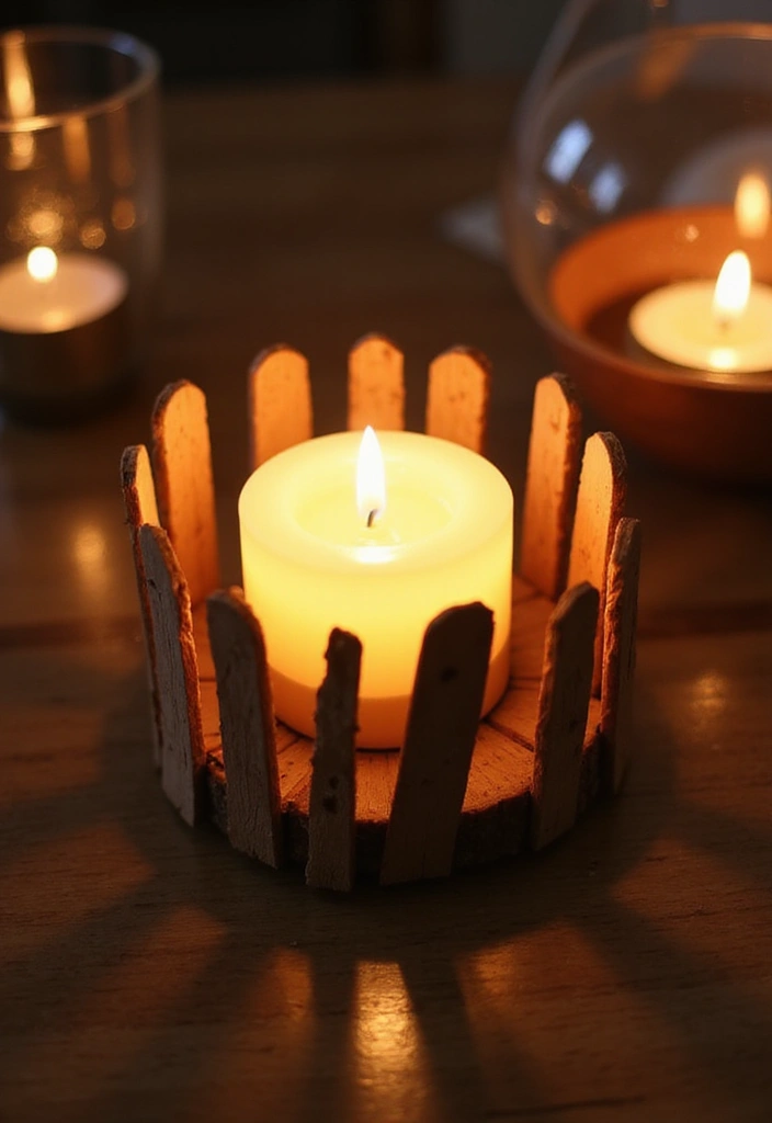 25 Craft Ideas With Popsicle Sticks That Are Creative and Fun - 22. Popsicle Stick Candle Holders