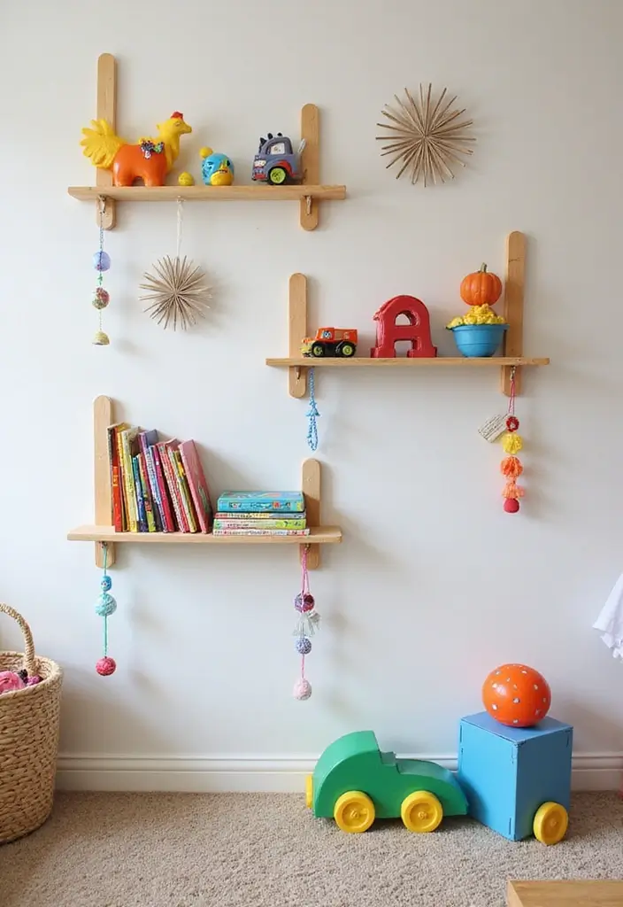 25 Craft Ideas With Popsicle Sticks That Are Creative and Fun - 7. Popsicle Stick Shelves