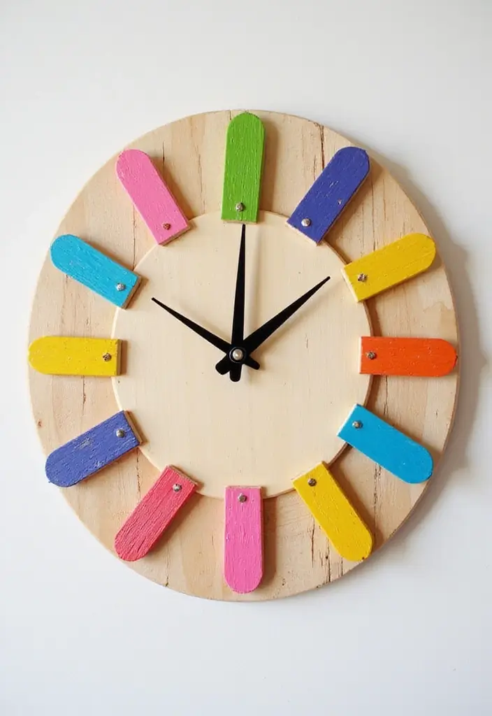 25 Craft Ideas With Popsicle Sticks That Are Creative and Fun - 9. Popsicle Stick Wall Clock