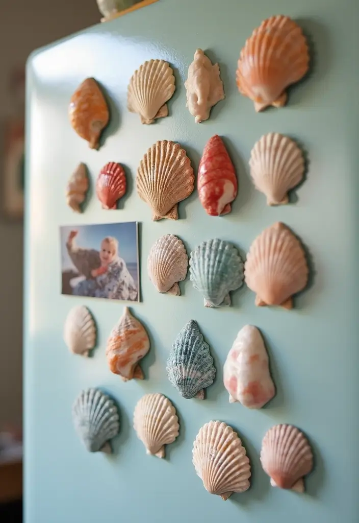 25 Craft Ideas With Shells That Bring Nature Indoors - 18. Shell Magnets