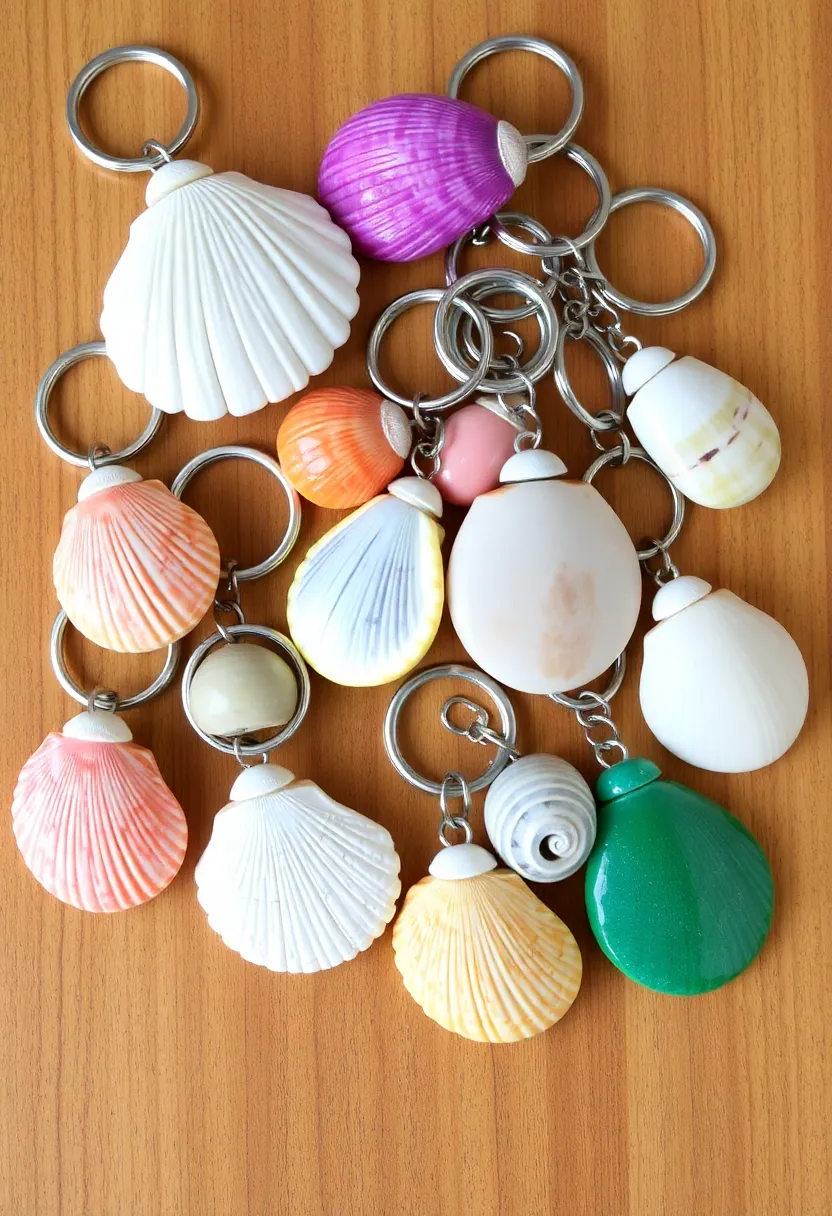 25 Craft Ideas With Shells That Bring Nature Indoors - 20. Shell Keychains