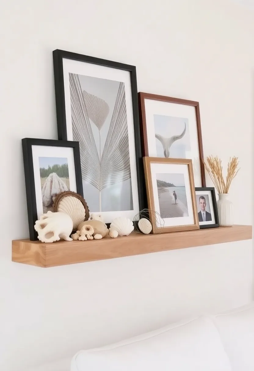 25 Craft Ideas With Shells That Bring Nature Indoors - 22. Shell Picture Ledge