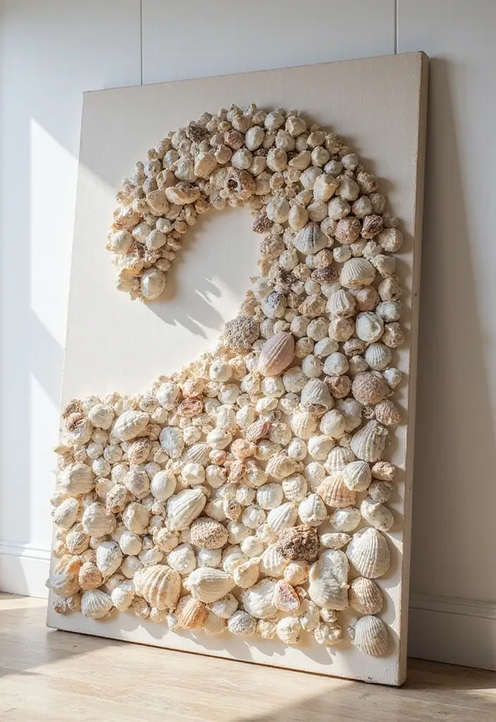 25 Craft Ideas With Shells That Bring Nature Indoors - 7. Shell Wall Art