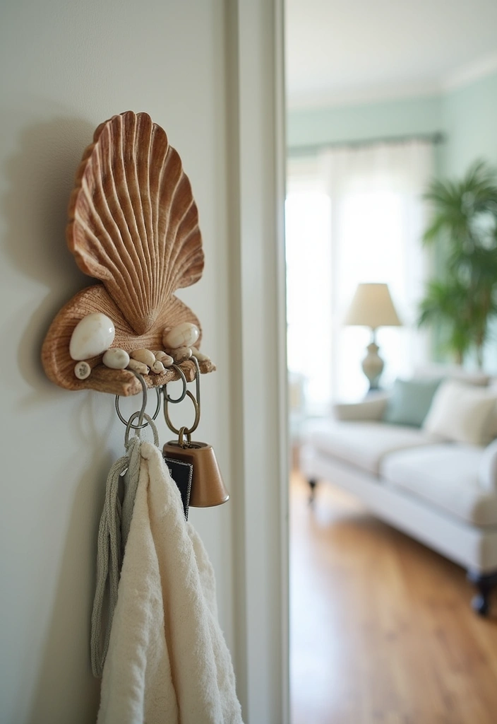 25 Craft Ideas With Shells That Bring Nature Indoors - 9. Shell Key Holders
