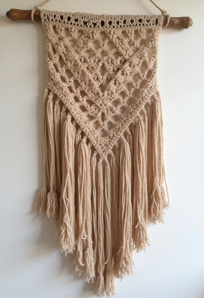 25 Crochet Decoration Ideas That Add Cozy Creative Charm to Your Home - 1. Bohemian Crochet Wall Hanging