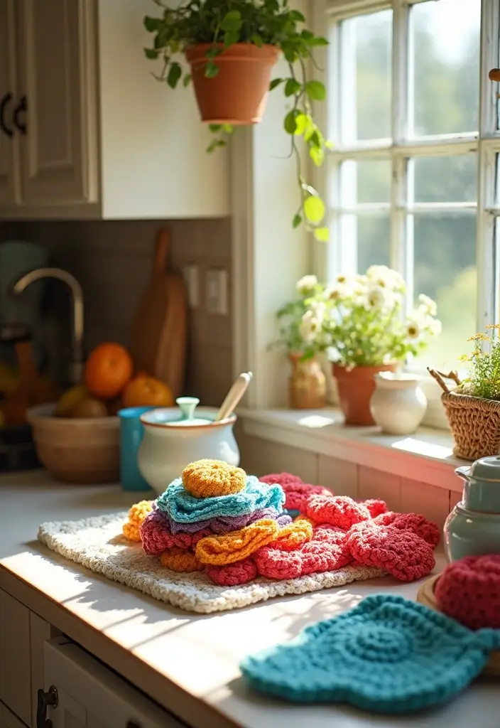 25 Crochet Decoration Ideas That Add Cozy Creative Charm to Your Home - 14. Crochet Kitchen Accessories