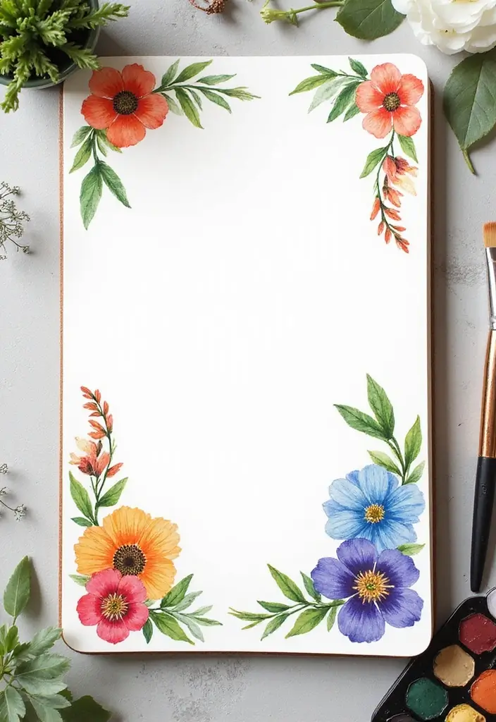 25 Cute Journal Ideas Aesthetic That Are Perfect for Everyday Use - 1. Floral Watercolor Dreams