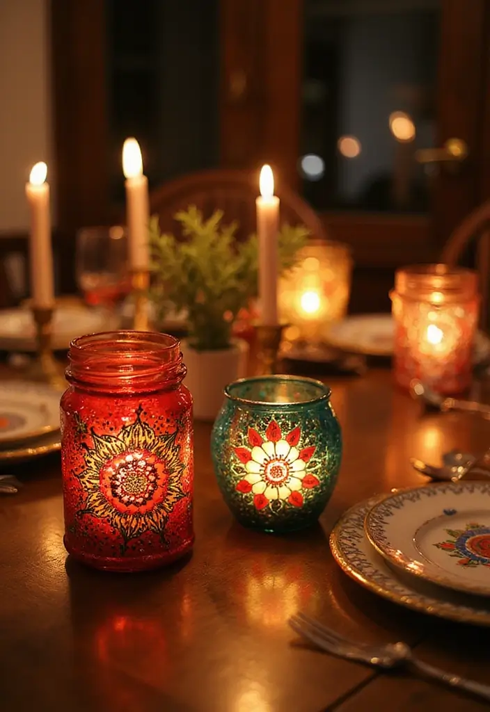 25 Cute Pottery Painting Ideas Anyone Can Try for Fun Home Decor - 20. Decorative Candle Holders