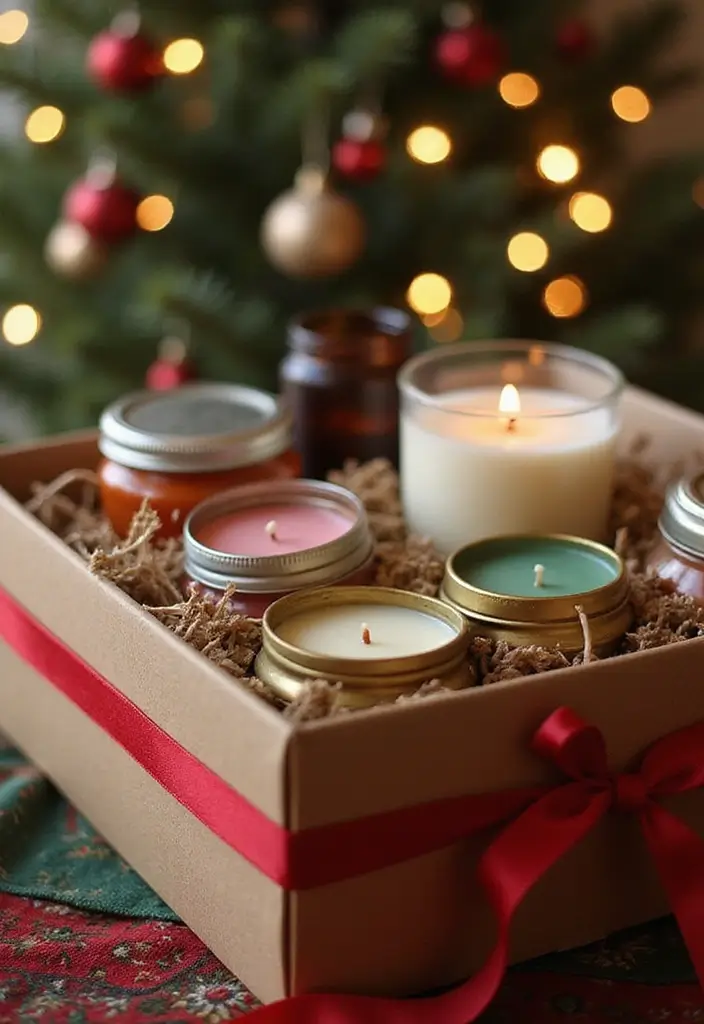 25 DIY Christmas Gift Box Ideas That Make Holiday Gifts Special - 12. Scented Candle Gift Boxes