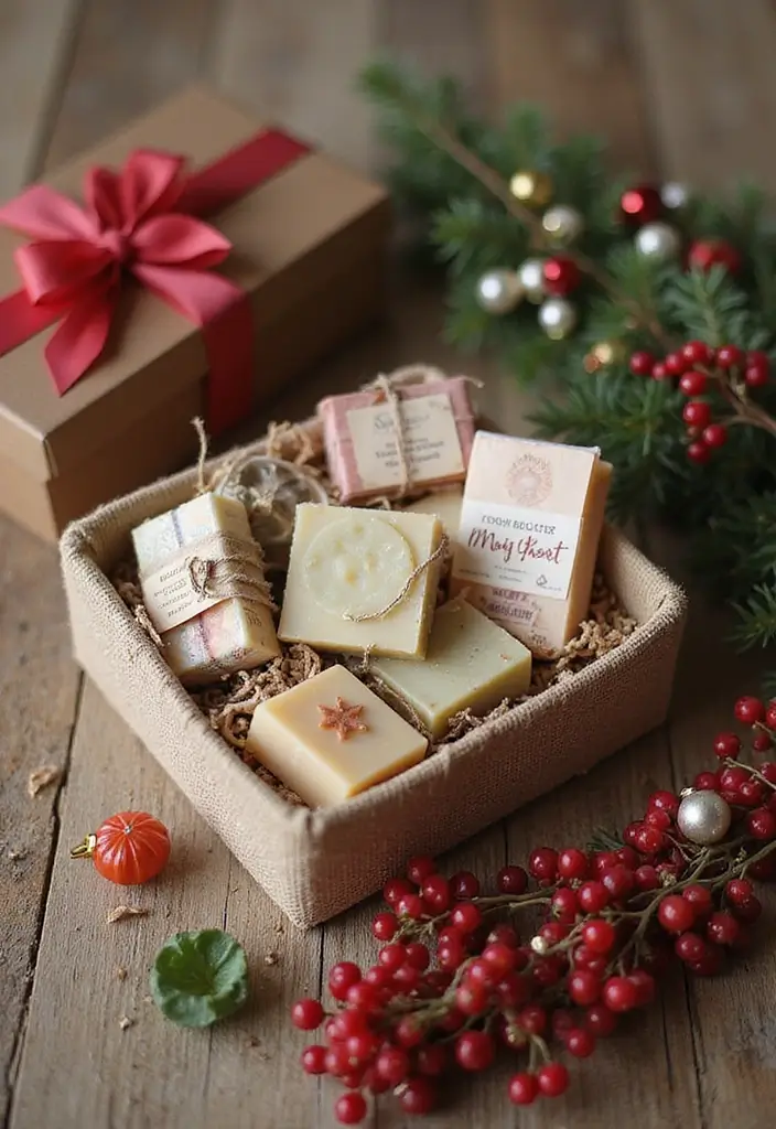 25 DIY Christmas Gift Box Ideas That Make Holiday Gifts Special - 14. Handmade Soaps Gift Box