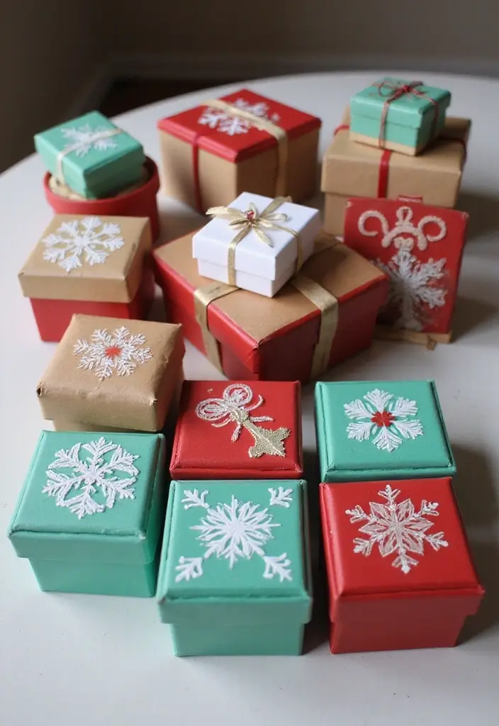 25 DIY Christmas Gift Box Ideas That Make Holiday Gifts Special - 8. Hand-Painted Boxes