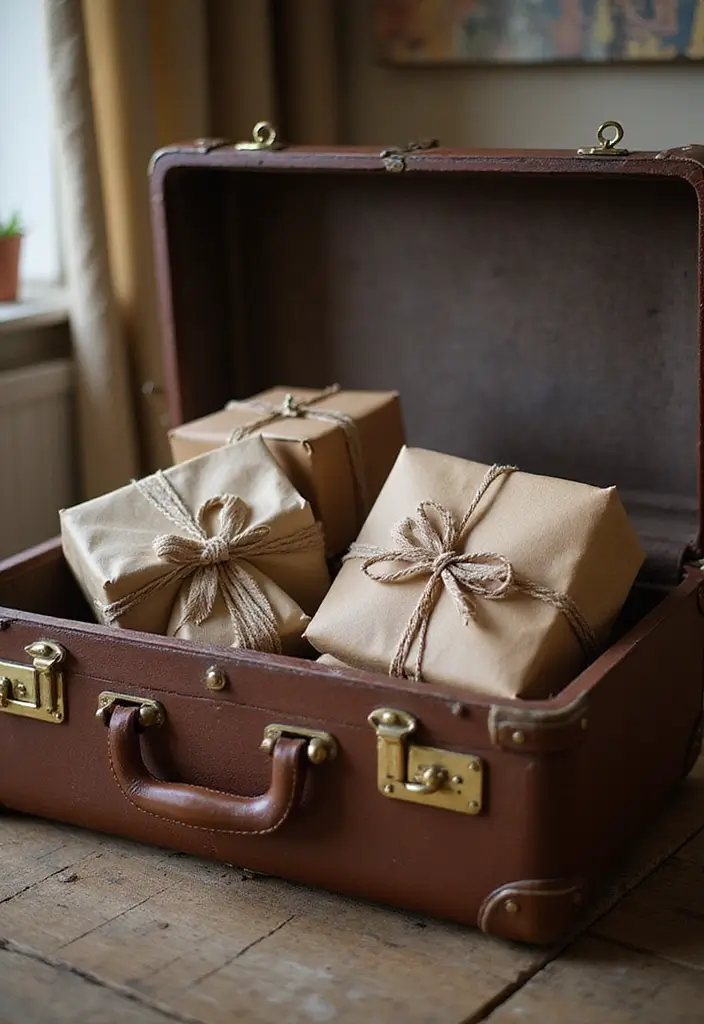 25 DIY Gift Box Ideas That Make Presents Extra Special - 10. Vintage Suitcase Gift Box